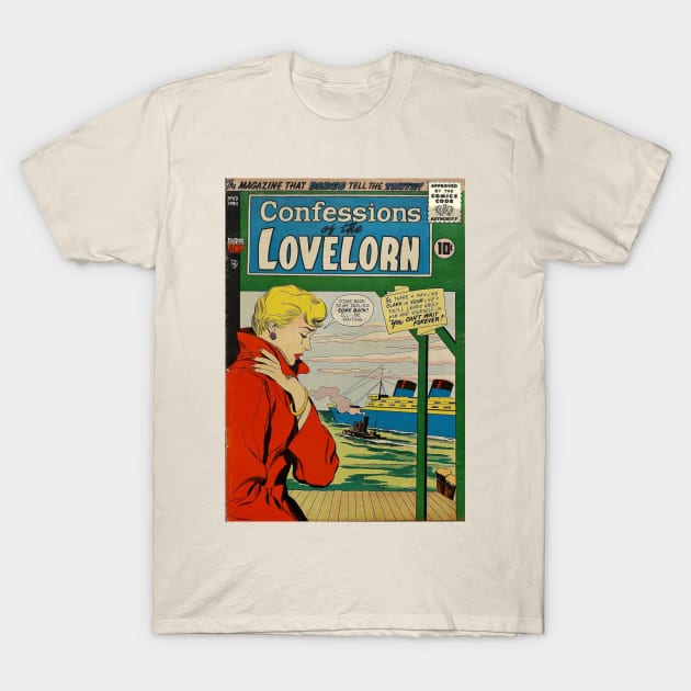 Vintage Confessions of the Lovelorn Cover T-Shirt by Slightly Unhinged